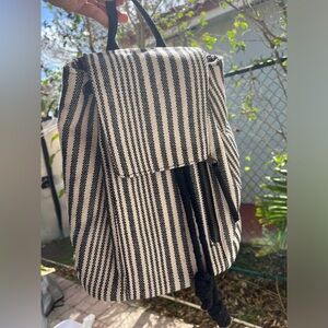 Black/white stripes Mini backpack